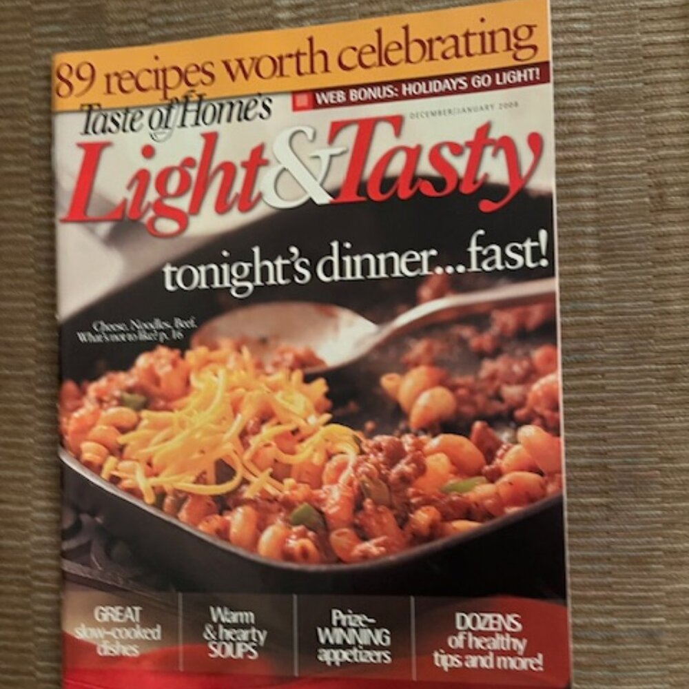 2/$35 Taste of Home Light & Tasty Magazine Dec Jan 2008 Holiday Vol 7 No 6